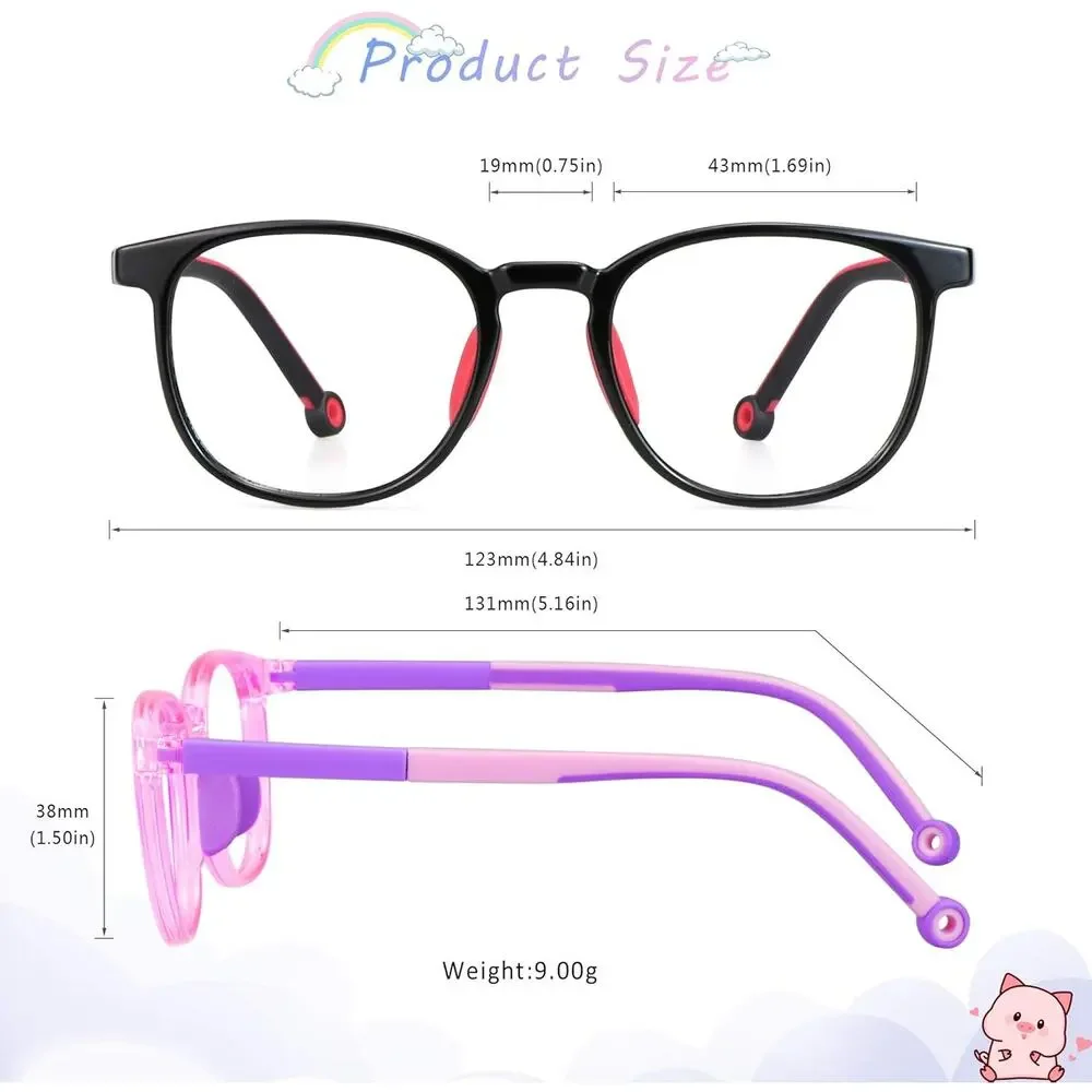 New LAMBBAA 2 Pack Kids Age 3-12 Blue Light Blocking Anti Glare Computer Glasses